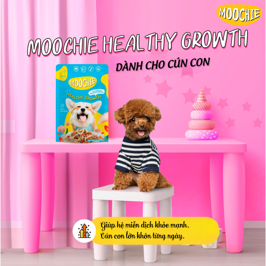Pate Moochie cho chó nhiều vị dạng gói 85g