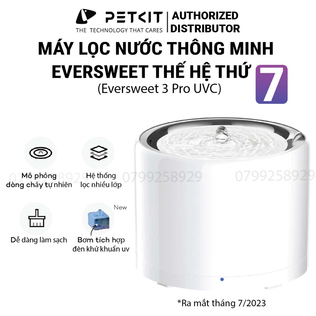 Máy Lọc Nước Cho Mèo, Máy Uống Nước Petkit Solo Eversweet Thế Hệ Thứ 6, Thứ 7 Bản 2023