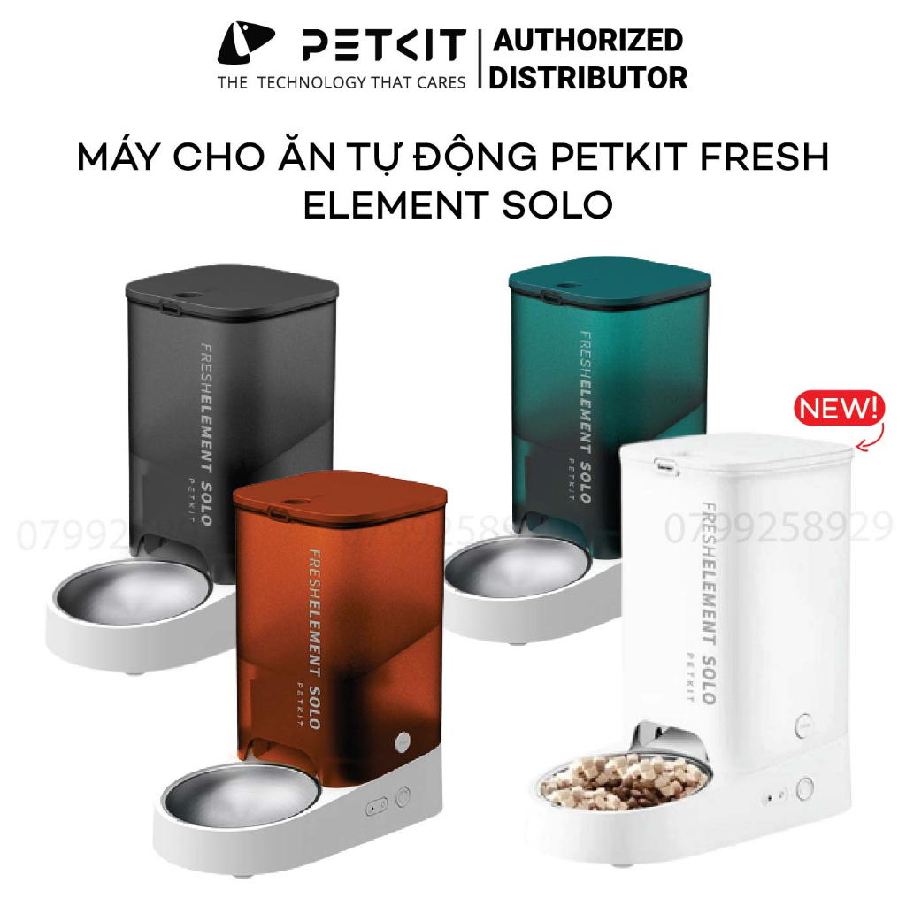 Máy Ăn, Máy Nhả Hạt Cho Mèo Petkit Element Fresh Solo Dung Tích 3 Lít