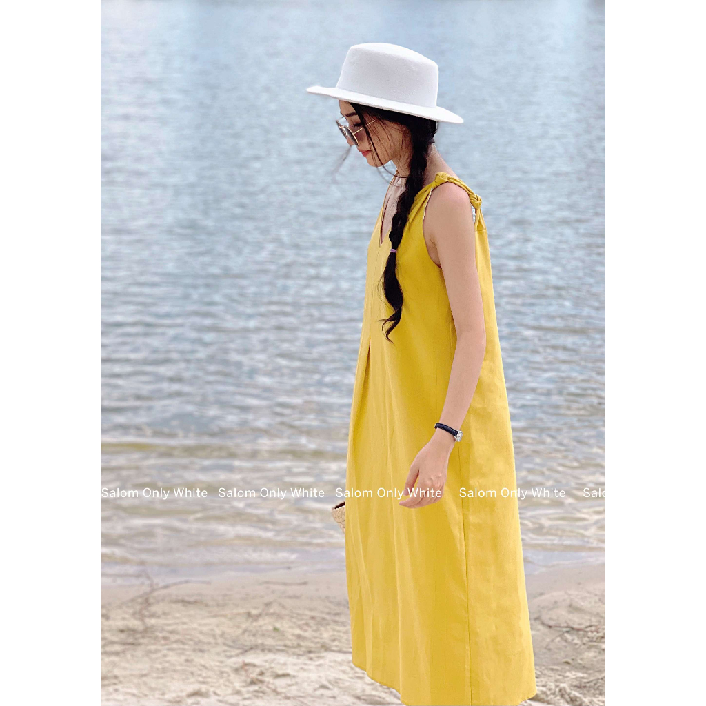 Đầm Linen Maxi Gút Vai Siêu Xinh SALOM - Liber Dress