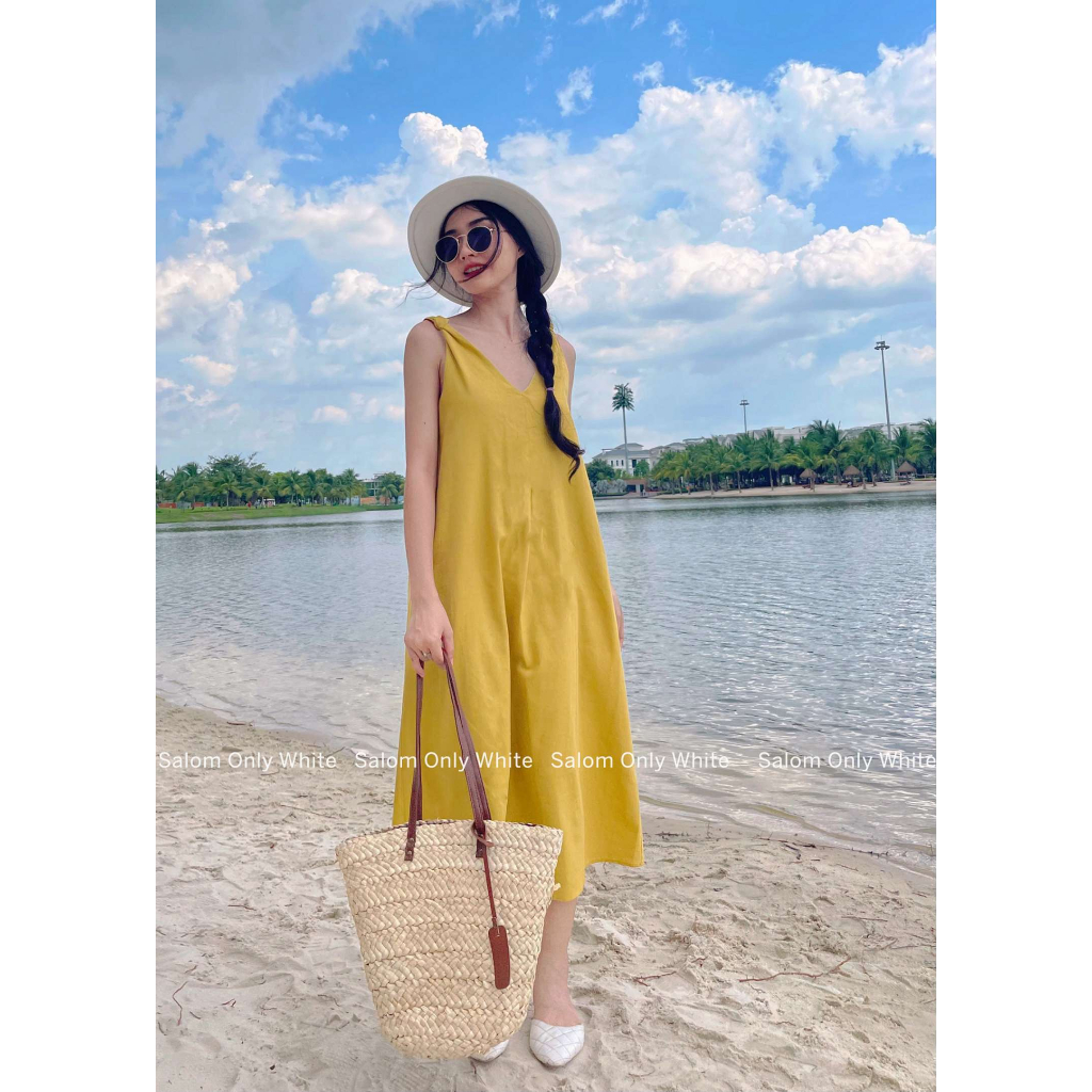 Đầm Linen Maxi Gút Vai Siêu Xinh SALOM - Liber Dress
