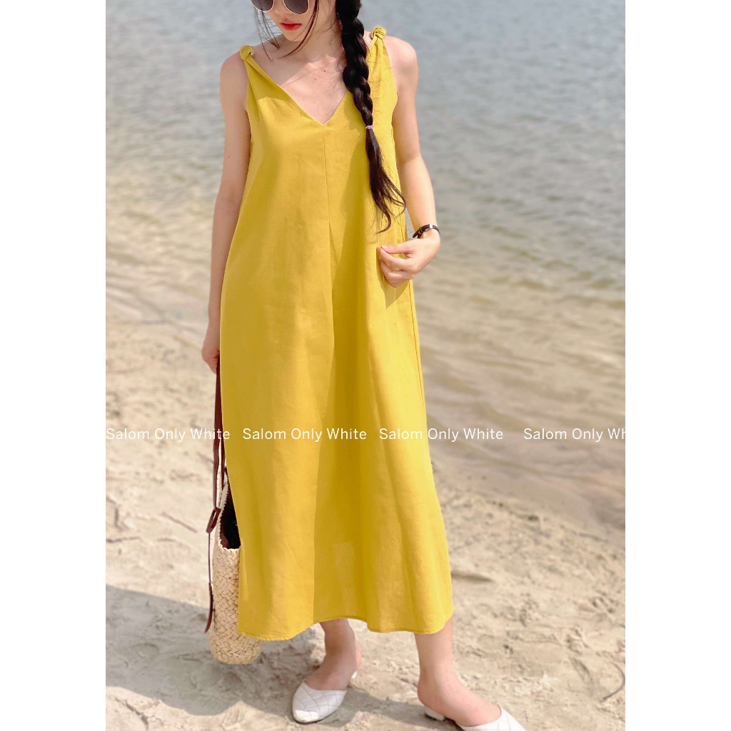 Đầm Linen Maxi Gút Vai Siêu Xinh SALOM - Liber Dress