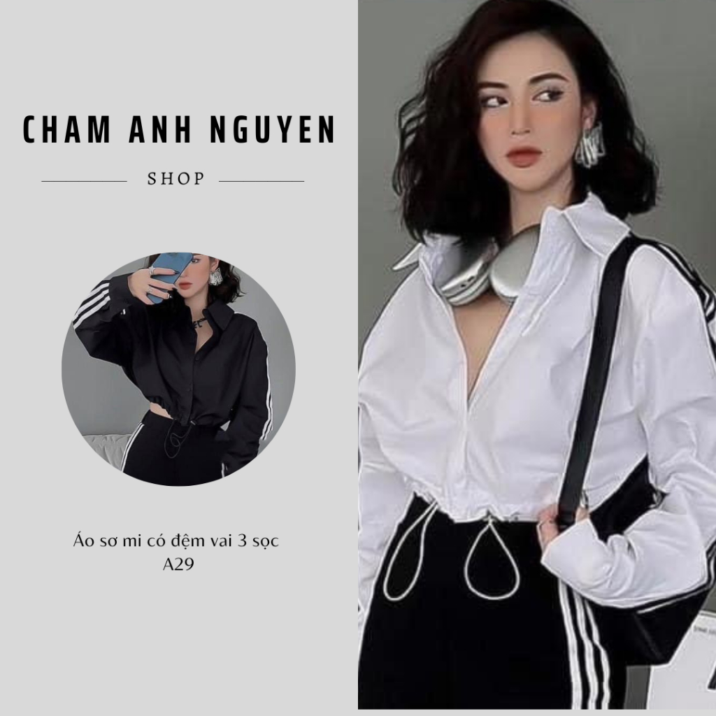 Áo sơ mi có đệm vai 3 sọcccc - A29