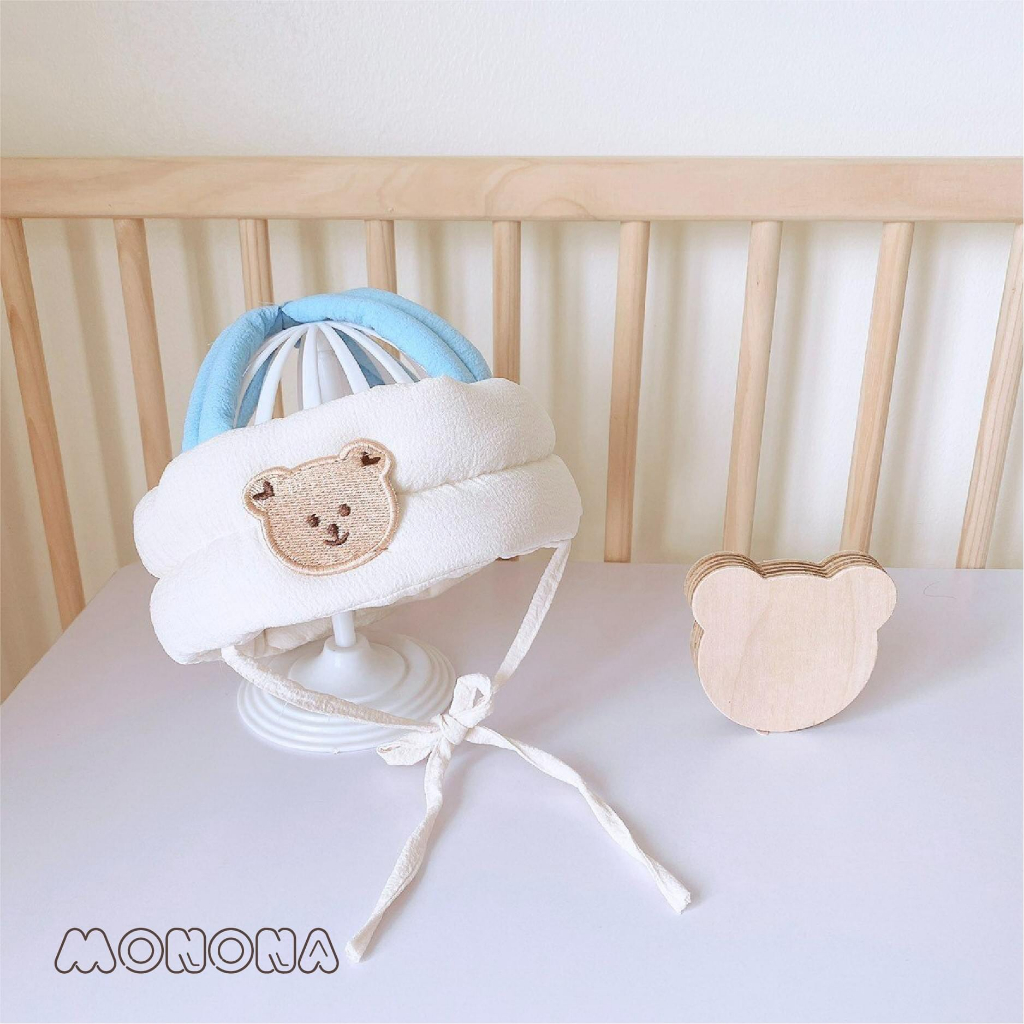 Mũ bảo vệ đầu monona cho bé tập đi có dây buộc bé trai bé gái