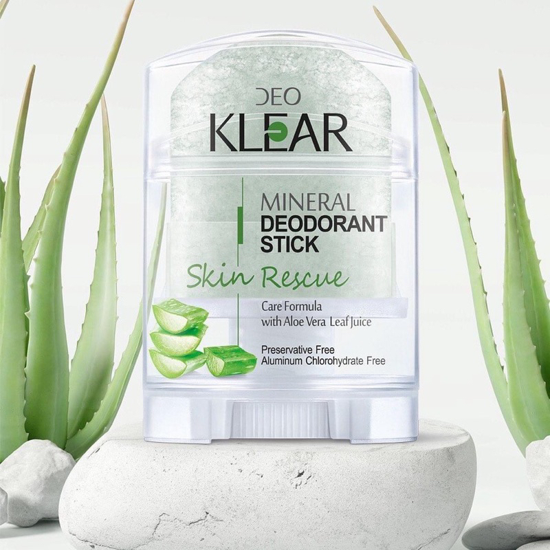 LĂN ĐÁ KHOÁNG THÁI LAN DEO KLEAR MINERAL DEODORANT STICK 70Gr
