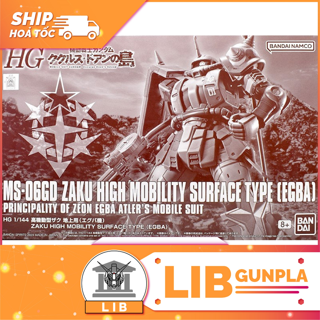 Mô hình lắp ráp Gundam HG GTO 1/144 Zaku High Mobility Surface Type - Egba Cucuruz Doan Ver (P-Bandai)