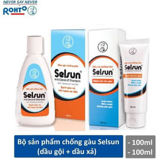 Cặp Dầu Gội Và Xả Selsun Sạch Gàu Hết Ngứa Da Dầu( Bộ Gồm có 1 Dầu Gội 100ml + 1 Dầu Xả 100ml) Hàng Chính Hãng