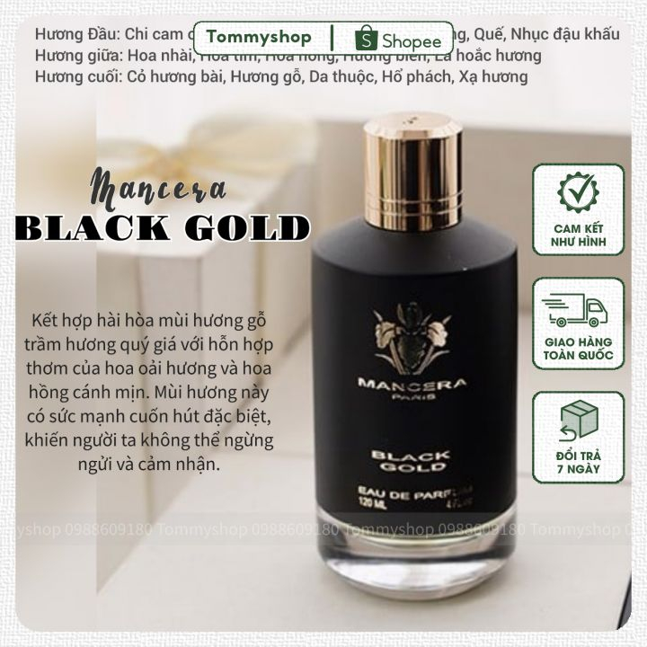 10ML | Nước hoa unisex Mancera Black Gold note hương gỗ trầm