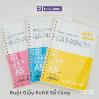 Combo Giấy Refill Ruột Sổ Còng Binder Happiness Caro/Kẻ Ngang/Chấm Dot/Cornell A5 20 lỗ, B5 26 lỗ, A4 30 lỗ FUTUREBOOK