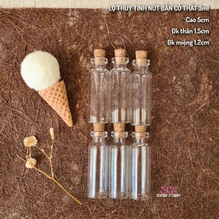 🏷Set 6/10 LỌ THỦY TINH MINI NÚT BẦN 0.5ml/1ml/2ml/3ml