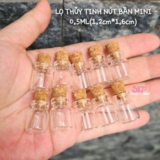 🏷Set 6/10 LỌ THỦY TINH MINI NÚT BẦN 0.5ml/1ml/2ml/3ml
