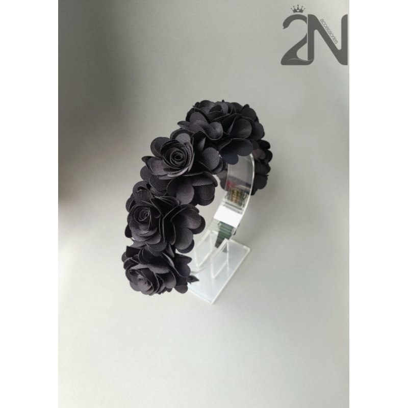 2N- Black Rose Headbands| Băng đô tóc| Bờm tóc| Cài tóc hoa hồng đen sành điệu
