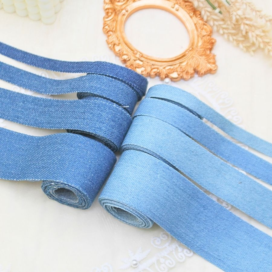 Ruy băng bò, demin dùng là nơ kẹp tóc, nơ trang trí...