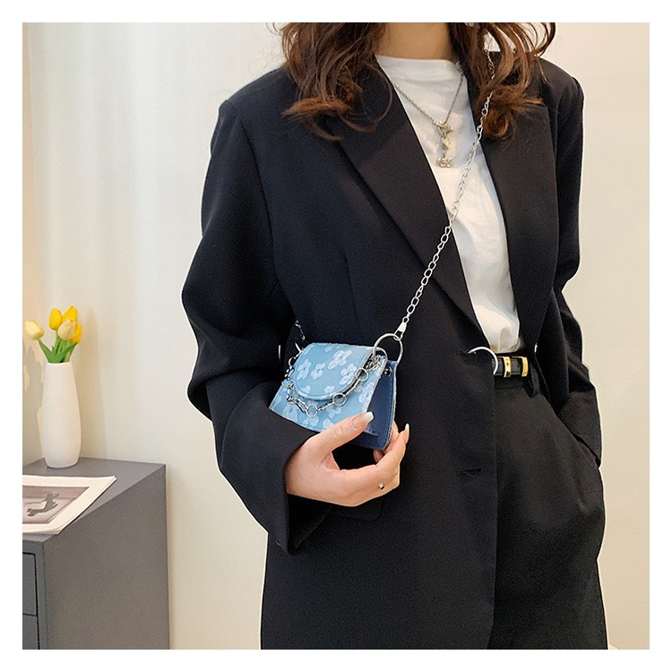 Túi xách đeo vai đeo chéo mini nhỏ phối dây xích thời trang hàn quốc dạo phố cá tính DC0613