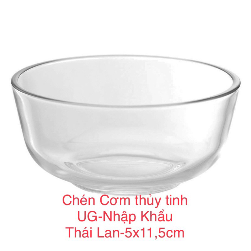 Bộ 6 Cái Chén Bát Ăn Cơm Thuỷ Tinh-UG-317 Nhập Khẩu Thái Lan