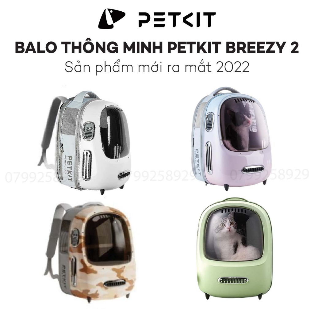 Balo Cho Thú Cưng, Balo Cho Mèo Phi Hành Gia Cao Cấp Petkit Breezy 2023