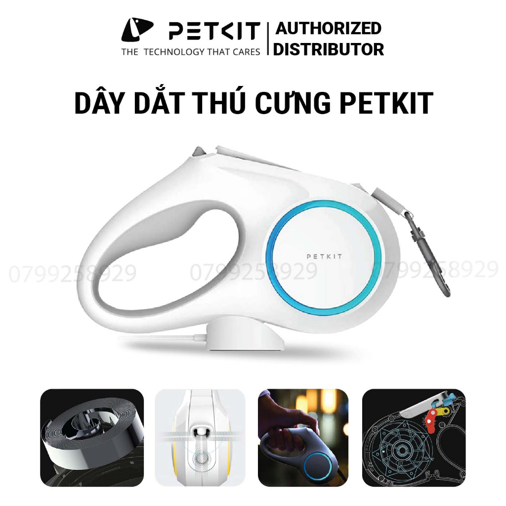 Dây Dắt Chó Mèo Đi Dạo Petkit Cao Cấp, Rút Gọn