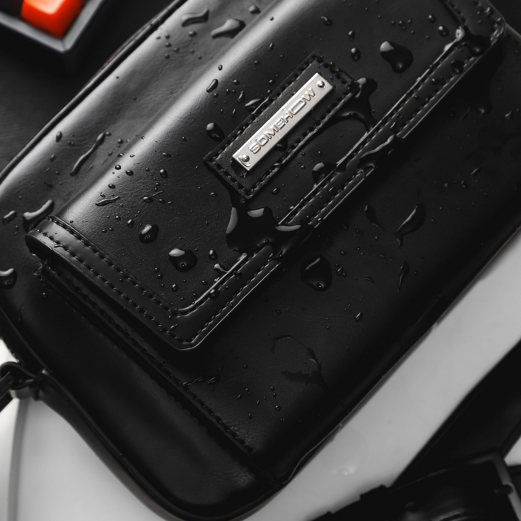 Túi Đeo Nam Casual Crossbody Black, Chất Liệu Da PU, TU0002, SOMEHOW