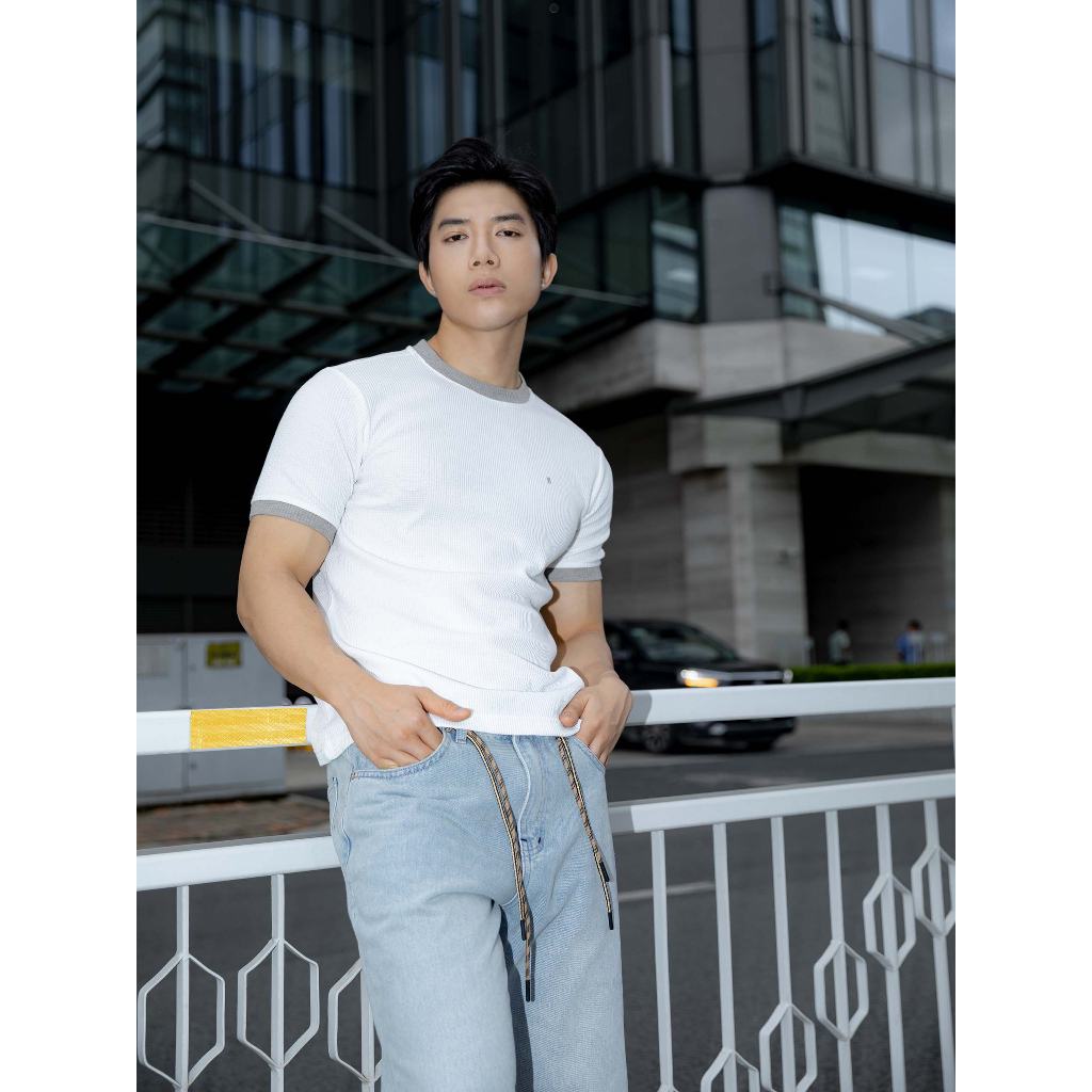 Áo Thun Nam Color Rib Collab, Chất Vải Cotton Tổ Ong Thoải Mái, AT0060, SOMEHOW