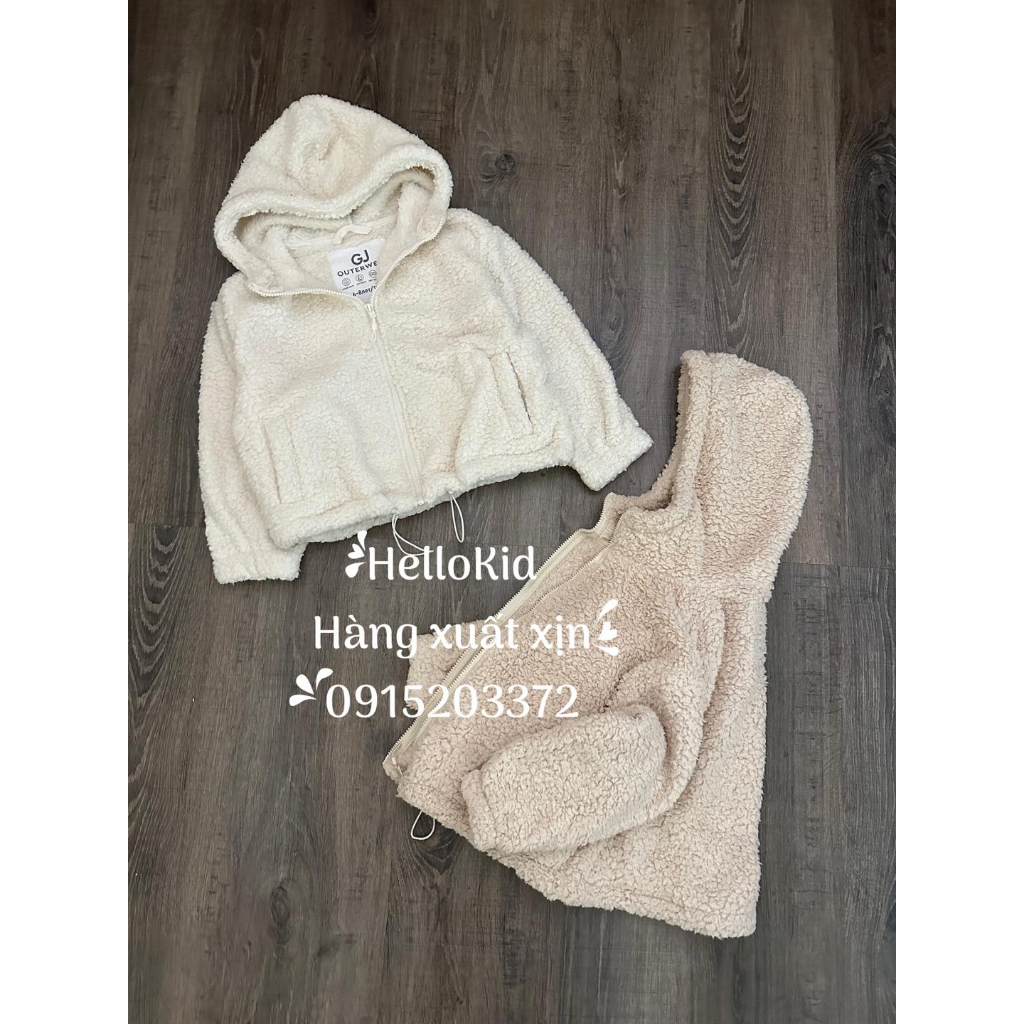 Áo khoác lông cừu có mũ rút eo GzJ