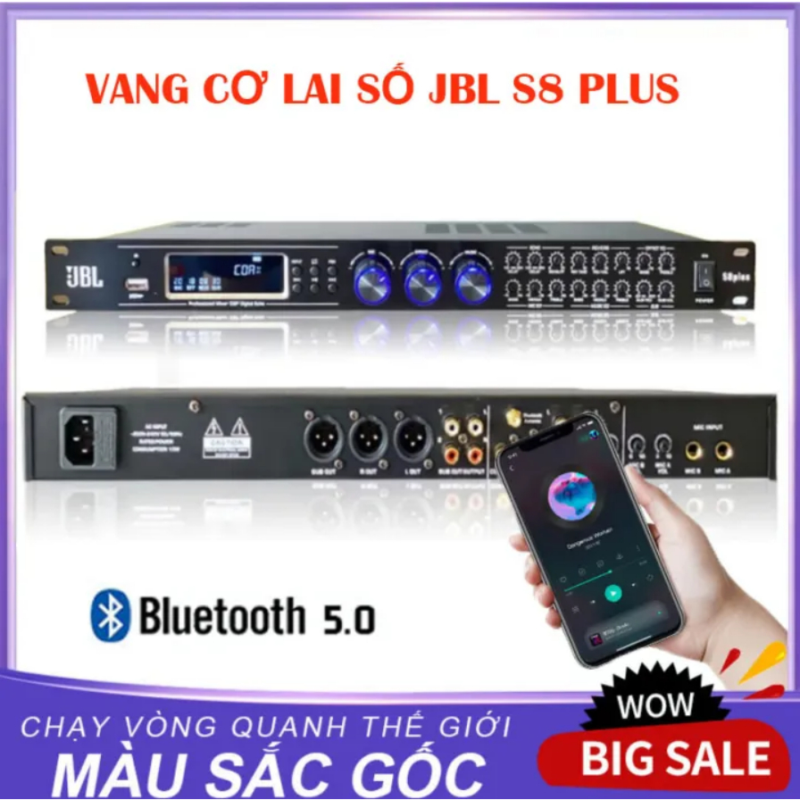 Vang Cơ Lai Số JBL S8 Plus Công Nghệ Xử Lý Âm Thanh DSP Hiệu Suất Cao Chống Hú Đầy Đủ Hiệu Ứng Echo Reverd Bảo Hành 12T