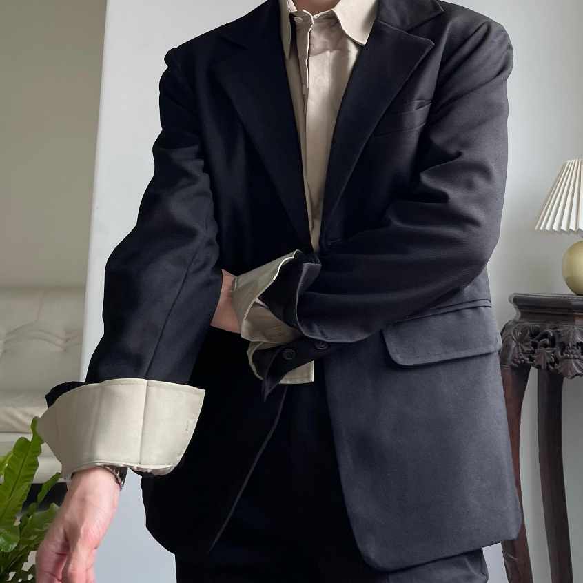 Vest đen form basic