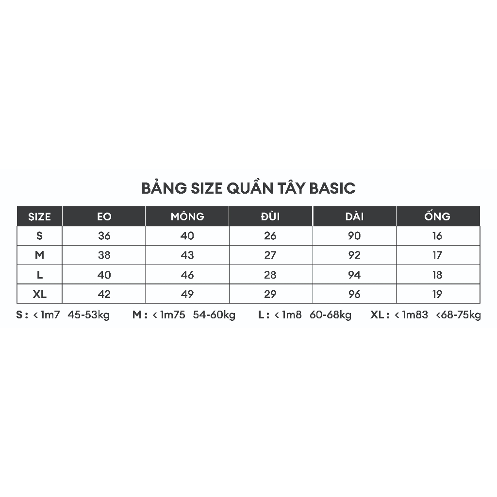 Quần tây basic