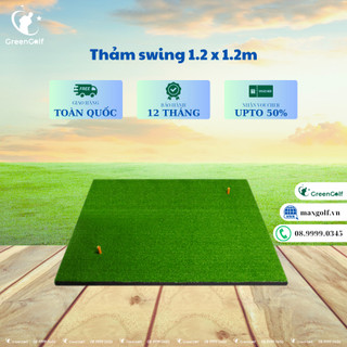 Thảm tập golf swing 1.2mx1.2m, tee cao su golf, thảm swing golf linh hoạt