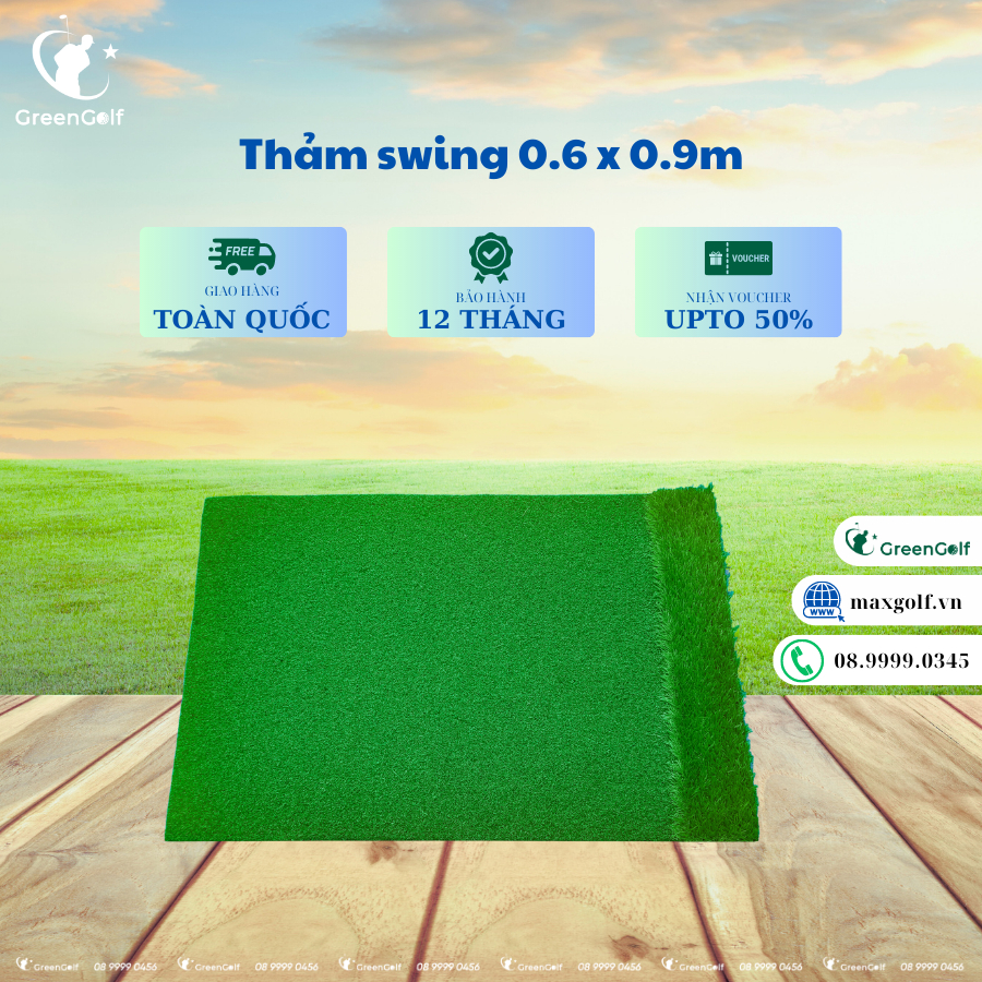 Thảm Tập Golf Swing tập tại nhà thông dụng, thảm golf 2d