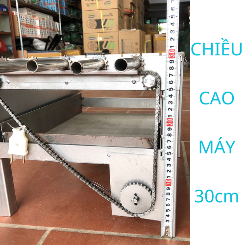 Máy nướng thịt chả lò quay vịt gà mini bếp nướng than hoa mô tơ tự động chuẩn.Tặng Kèm 5 Xiên Đơn + 1 Xiên 3