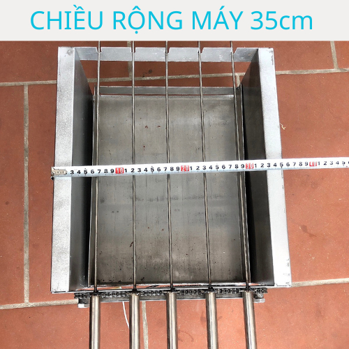 Máy nướng thịt chả lò quay vịt gà mini bếp nướng than hoa mô tơ tự động chuẩn.Tặng Kèm 5 Xiên Đơn + 1 Xiên 3