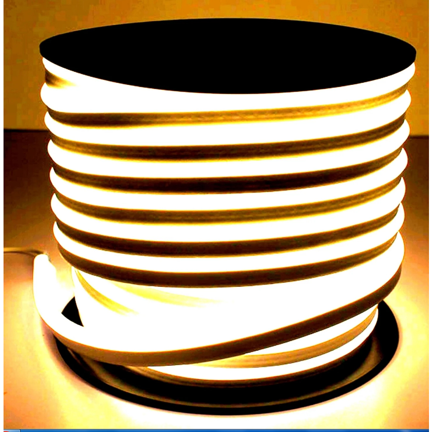 50 MÉT DÂY ĐÈN LED NEON 8x16mm 220V LOẠI 1 MẶT SÁNG CÓ SẴN NGUỒN