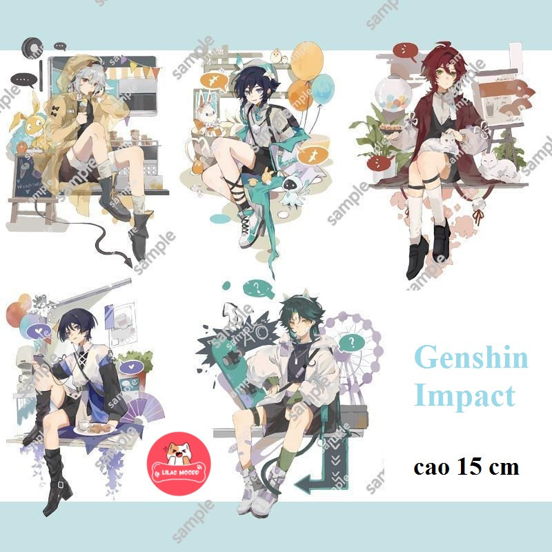 (sẵn) Mô hình Genshin Impact | Mô hình standee ver dạo chơi Công viên Wendy Skirmisher Maplebara Mandrill Hirazo