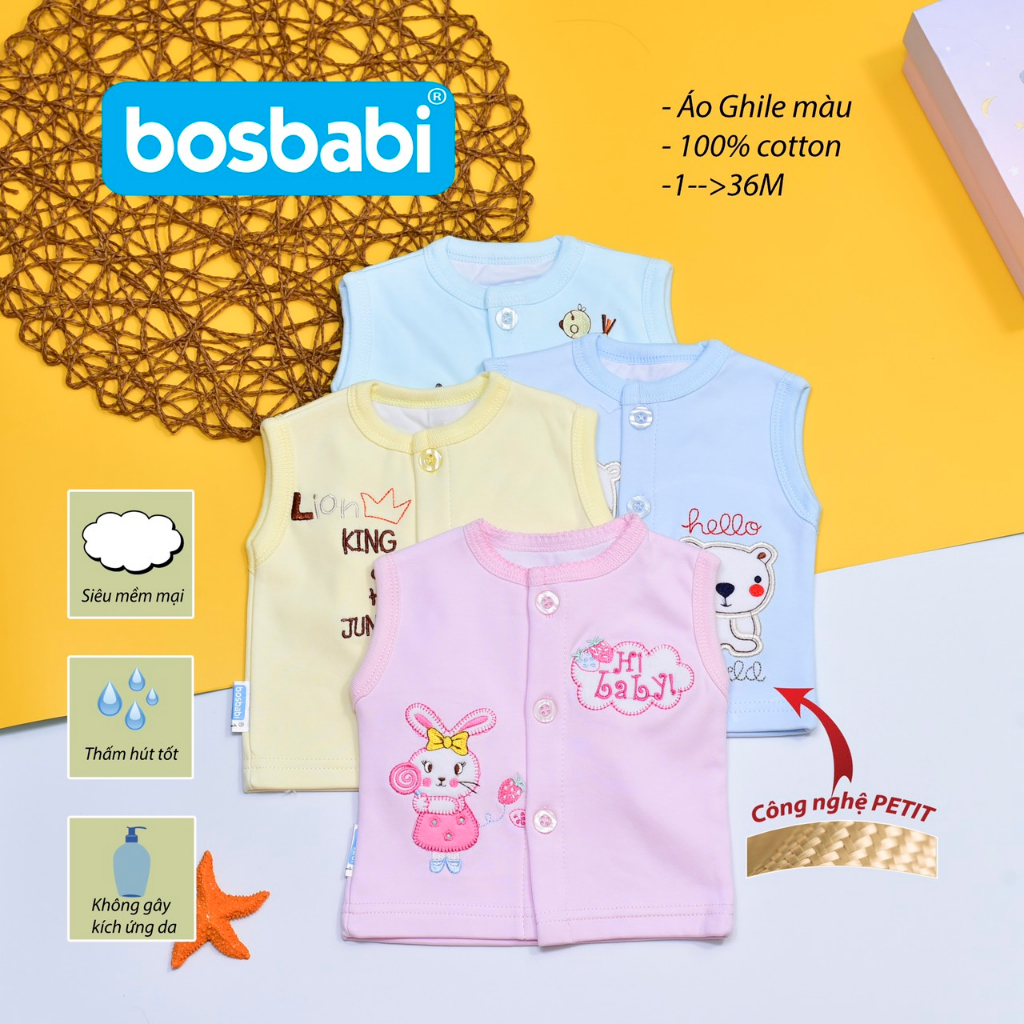 Áo ghile / Áo khỉ giữ ấm ngực cho bé Bosbaby 3-18kg
