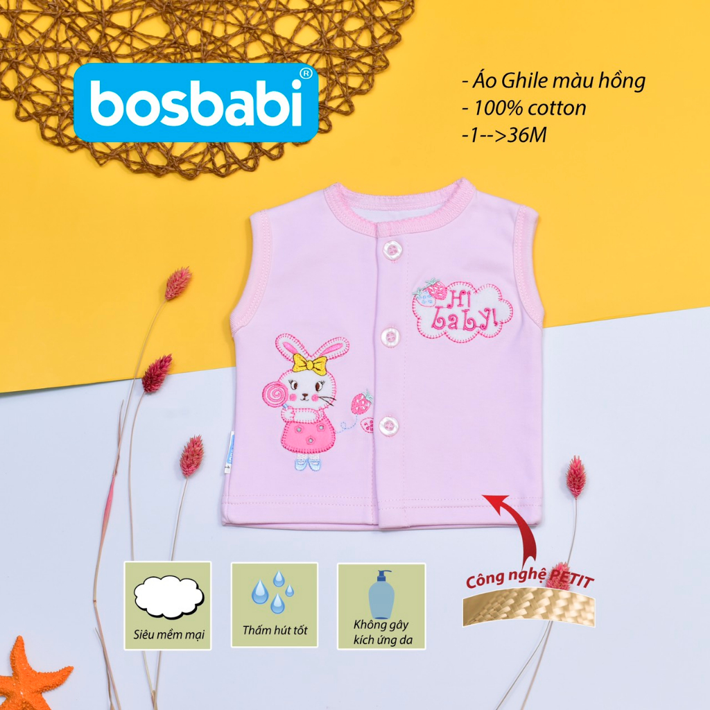 Áo ghile / Áo khỉ giữ ấm ngực cho bé Bosbaby 3-18kg