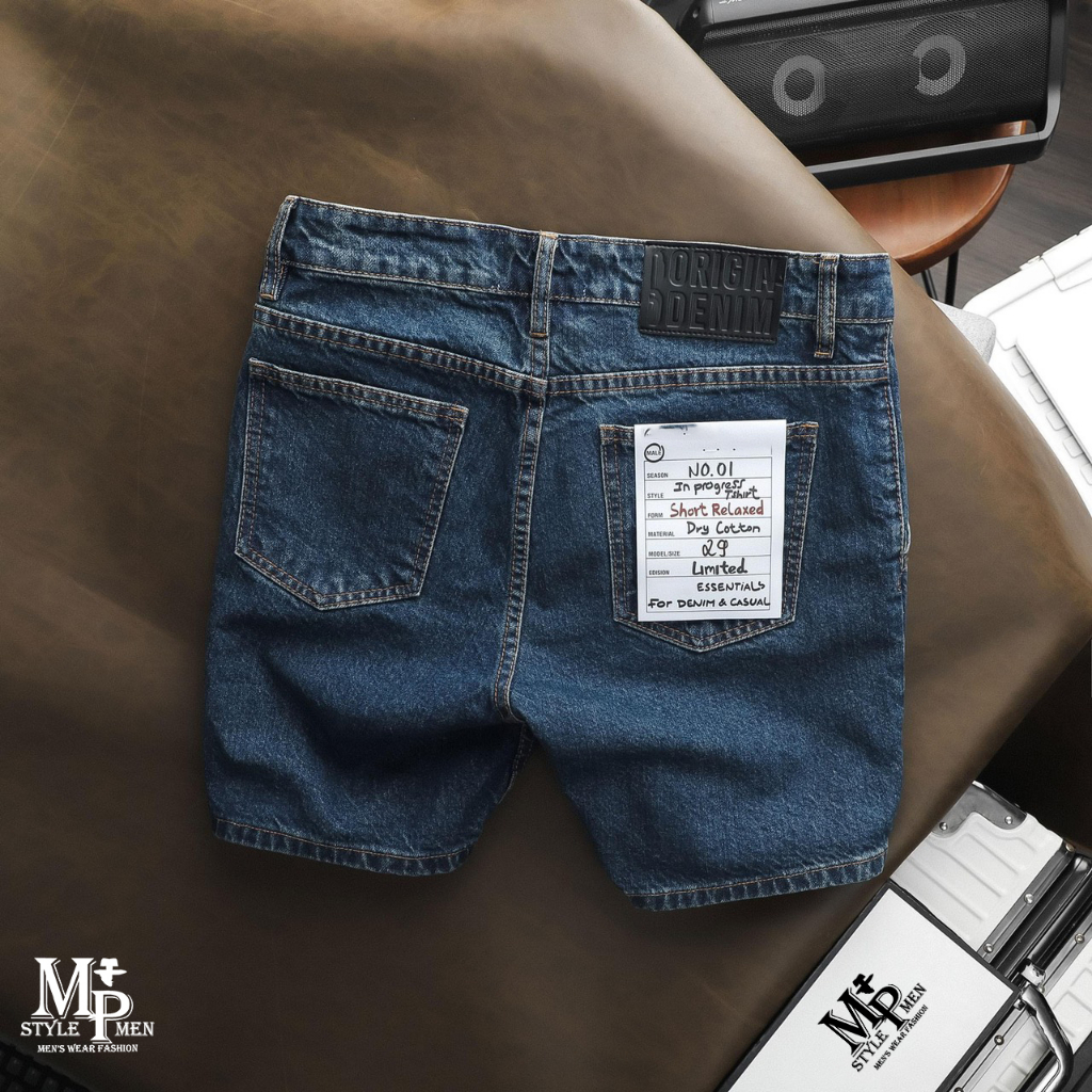 FREESHIP-Quần short jean xanh Đen MP MEN form trên gối vừa vẹn thoải mái 006