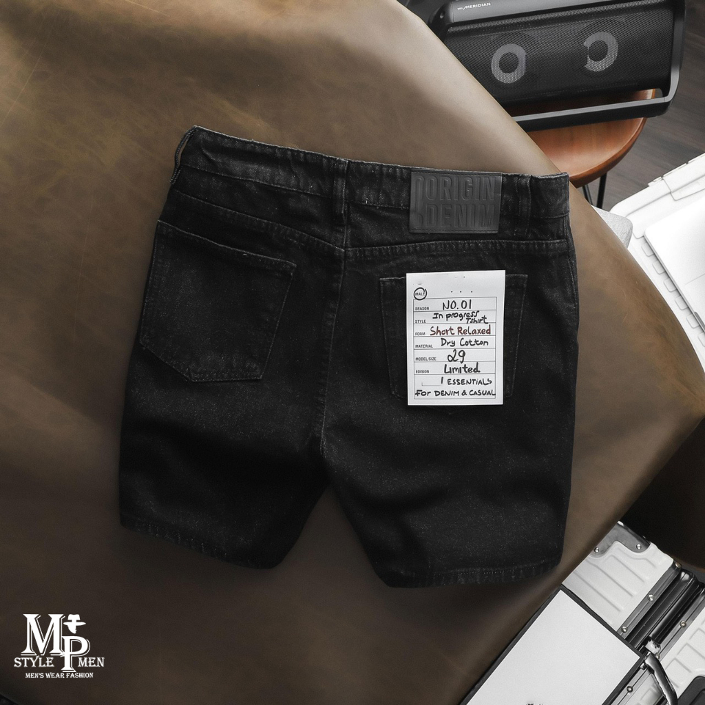 FREESHIP-Quần short jean xanh Đen MP MEN form trên gối vừa vẹn thoải mái 006