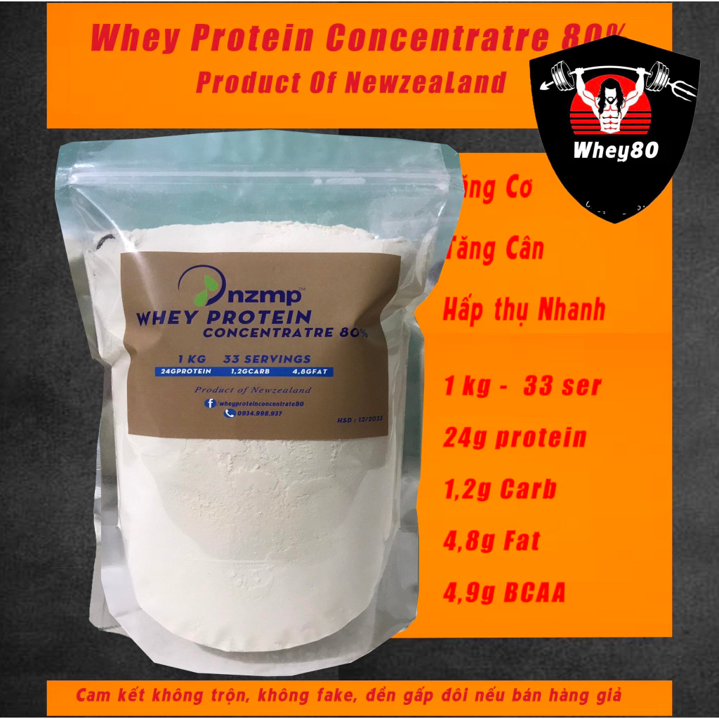 3KG WHEY - TĂNG CƠ, TĂNG CÂN WHEY 80% NZMP (TẶNG BÌNH)