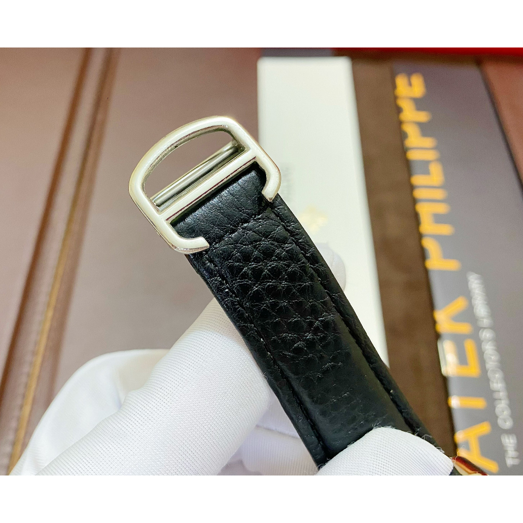 Đồng hồ Nam CTE 3kim chữ nhật dây da số la mã vỏ trắng  38mm dòng cơ Automatic