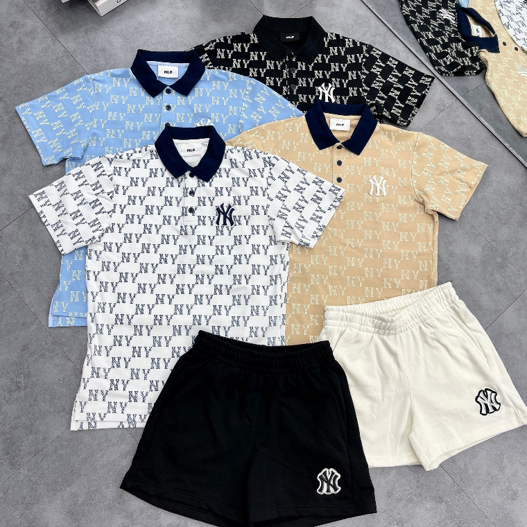 Áo Polo nam nữ MLB Basic nhiều màu Cotton cá sấu hàng xuất dư cao cấp phong cách Hàn Quốc