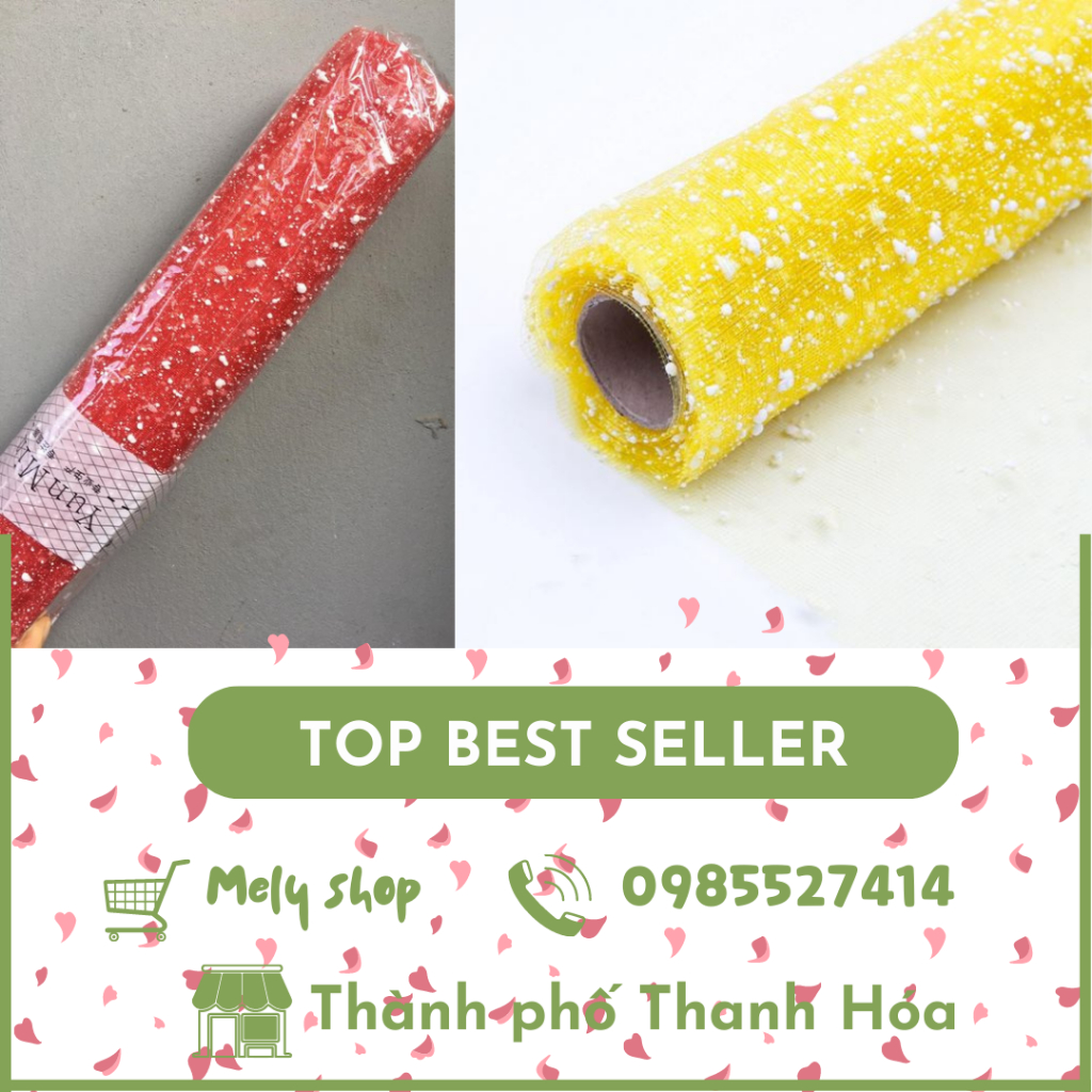 Lưới Tuyết Gói Hoa_Cuộn To_4 métx50cm_Hàng Loại 1_Đẹp Chuẩn Trung_Nhiều Màu