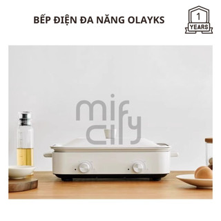 Nồi lẩu nướng đa năng Olayks - Bếp nướng, bếp lẩu đa năng, xửng hấp, thịt viên chiên