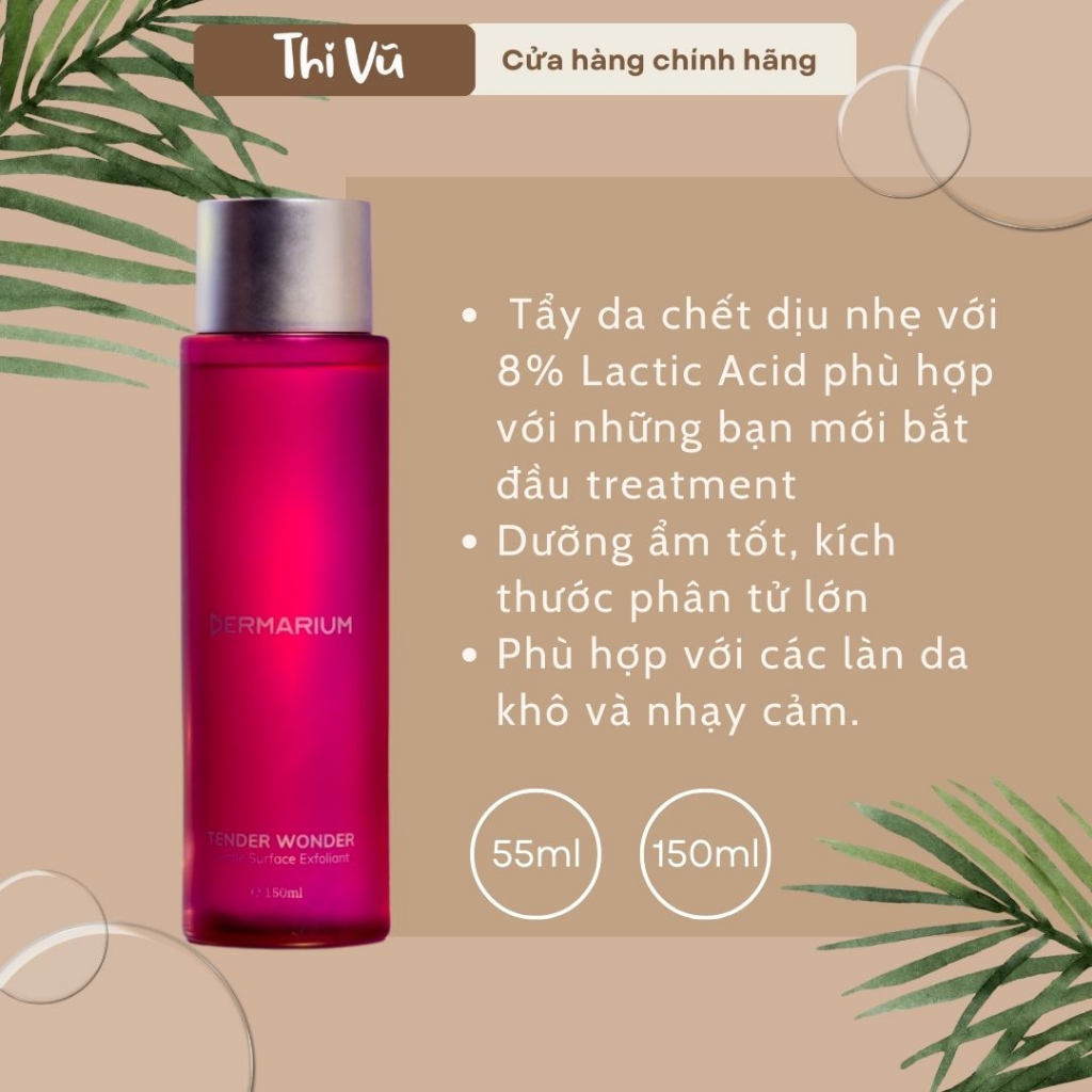 Tẩy da chết hoá học Dermarium Tricky Duet làm sạch sâu lỗ chân lông Rough Addiction Tender Wonder 150ml và 55ml