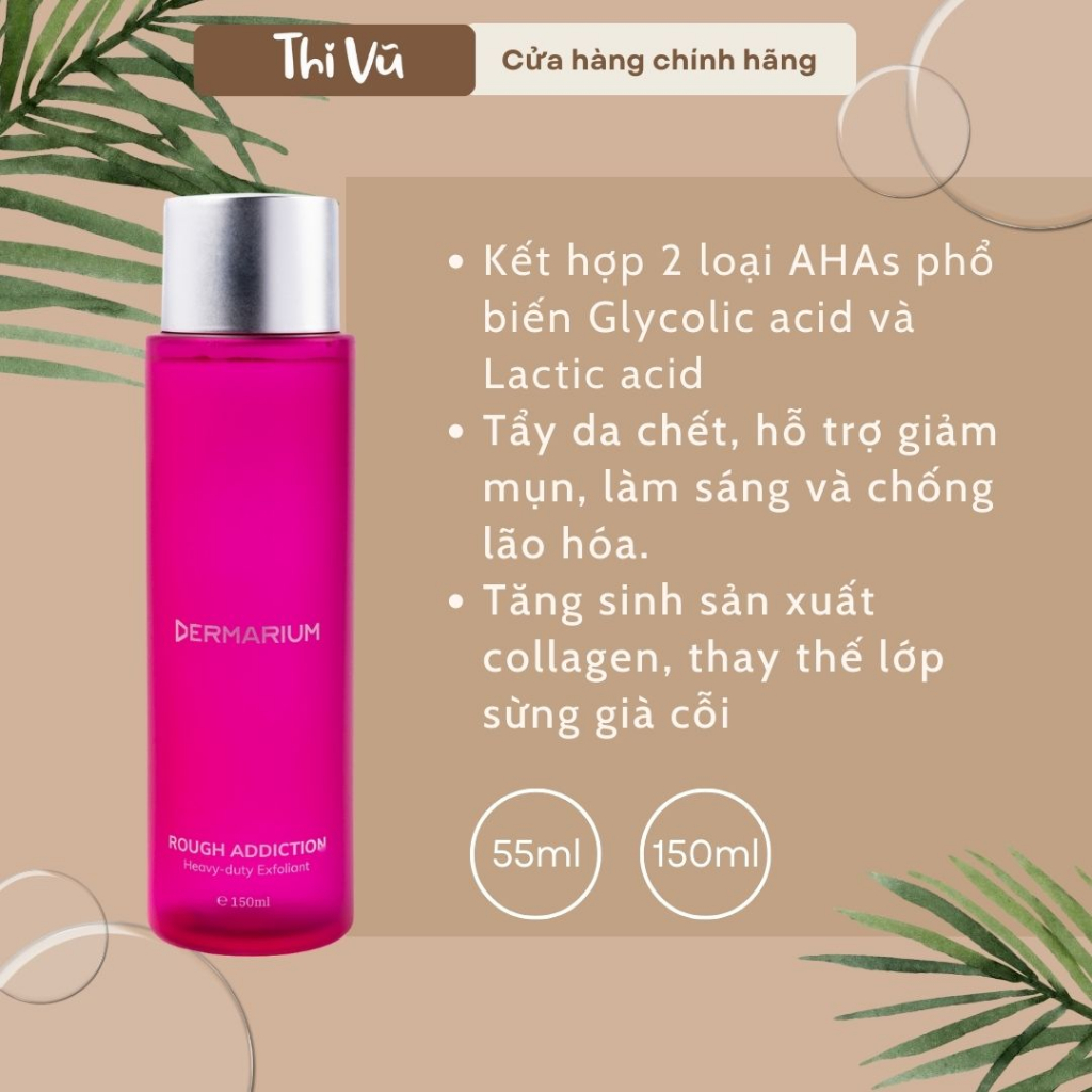 Tẩy da chết hoá học Dermarium Tricky Duet làm sạch sâu lỗ chân lông Rough Addiction Tender Wonder 150ml và 55ml