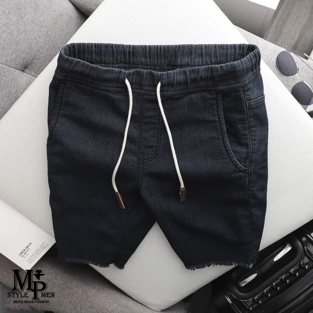 FREESHIP-Quần short Jean trên gối chất vải Denim co giản thoải mái đứng form MP MEN 007