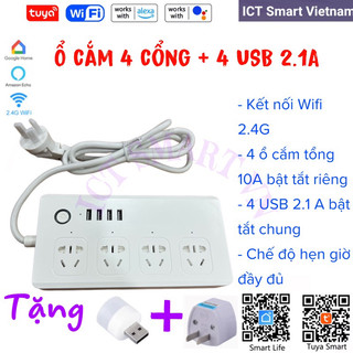 ( Xả kho) Ổ Cắm WIFI Thông minh 10A/15A 220V SMART LIFE đo công suất tiêu thụ Điều Khiển Từ Xa Không Dây
