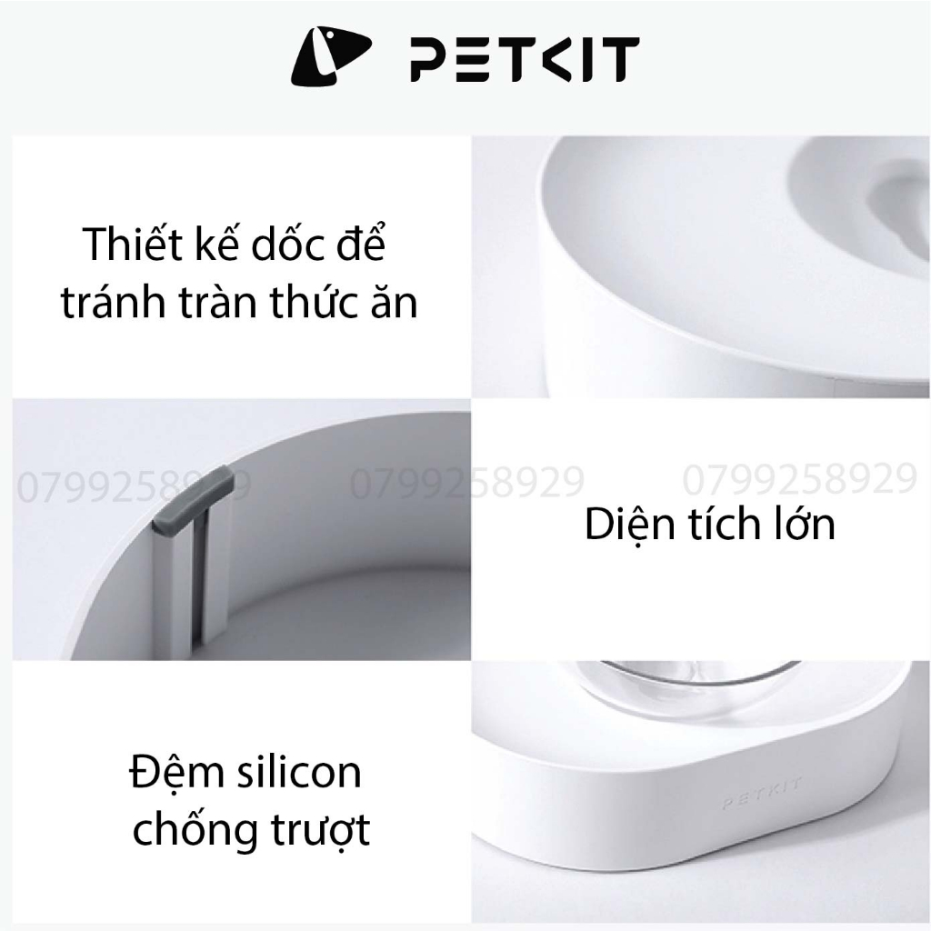 Bát Ăn Đôi Inox Petkit Nghiêng 15 Độ Chống Gù