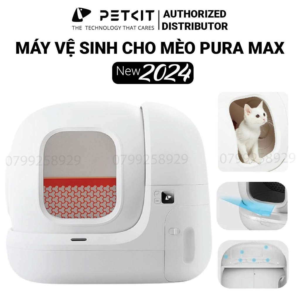 Nhà Vệ Sinh Cho Mèo Tự Động, Máy Dọn Phân Mèo Petkit Pura Max Bản Mới 2024