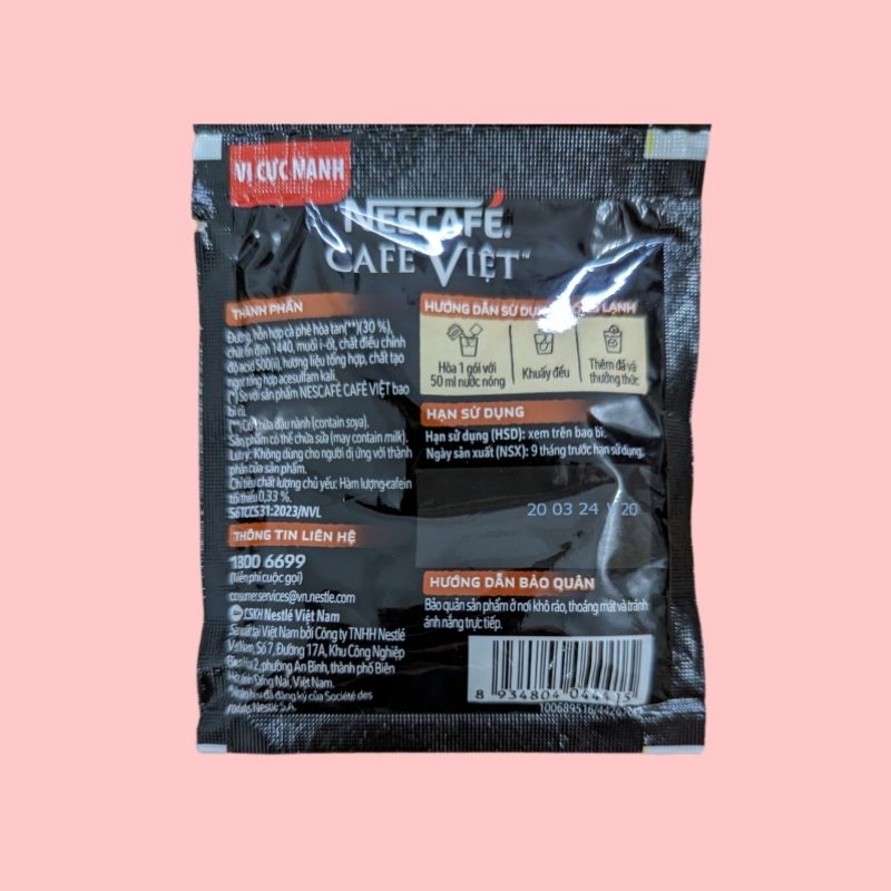 Nescafé café Việt Cà Phê Đen Đá Hoà Tan