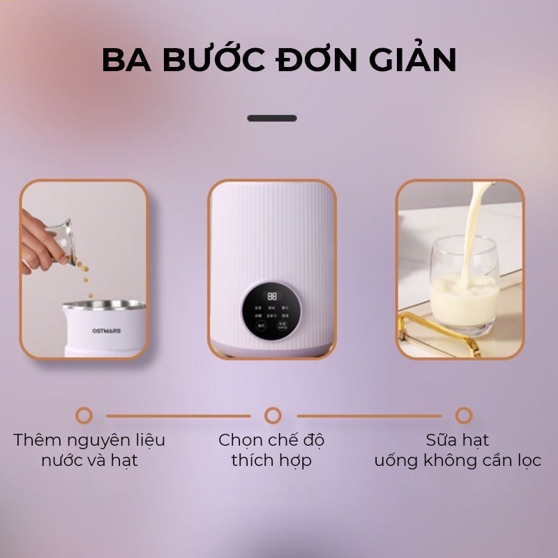 Máy làm sữa hạt nineshied 800ml,1000ml chính hãng,bảo hành 12 tháng